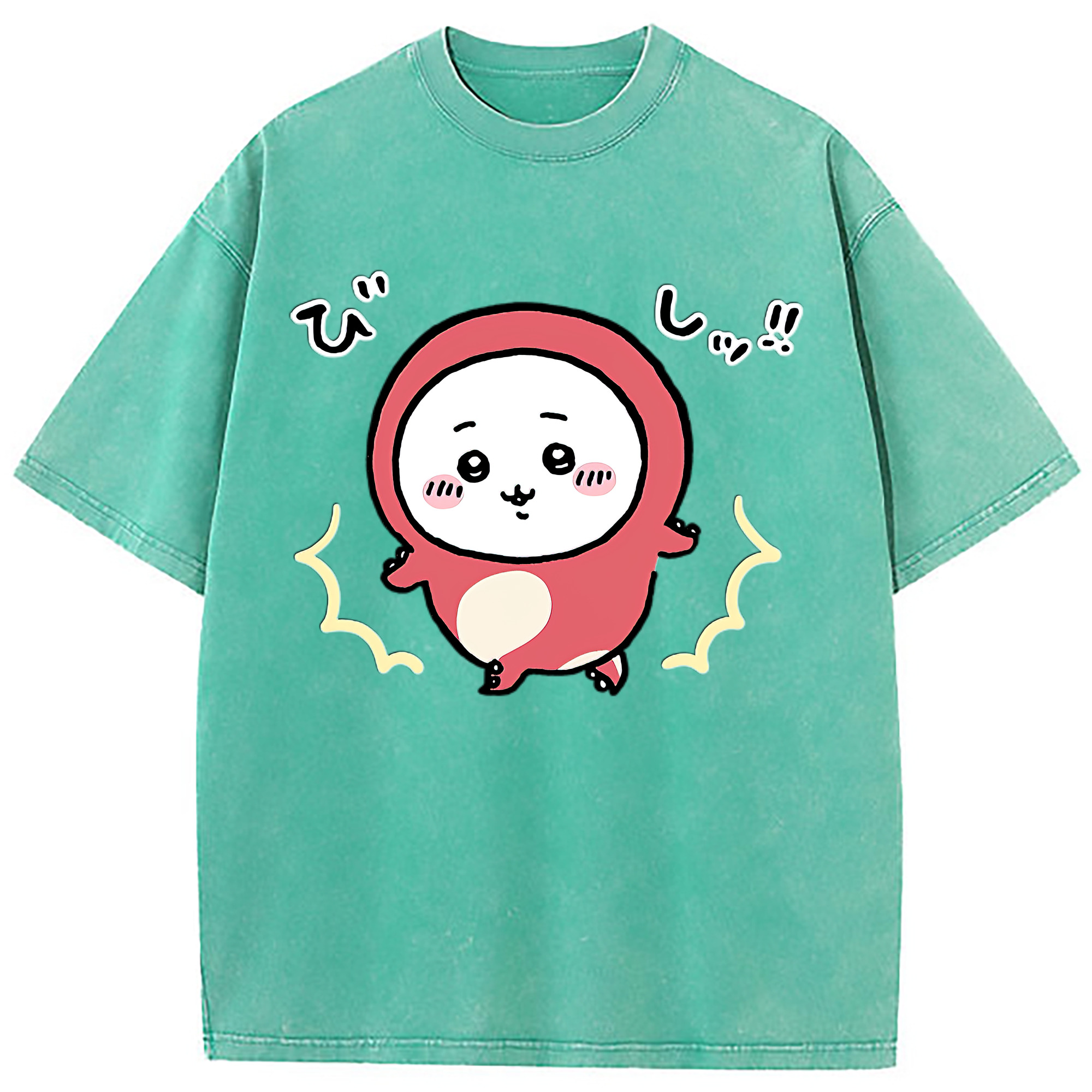 （画像用） ちいかわ ちいかわ Chii-kawa chiikawa 綿100% ヴィンテージ風 半袖Tシャツ（フロントプリント）